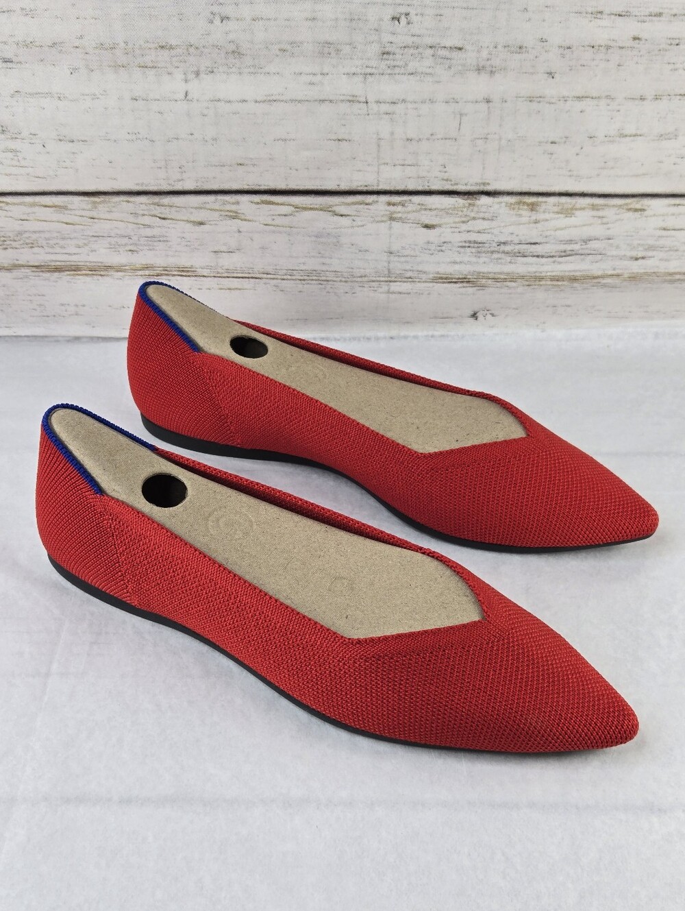 Rothy's Ballet Flats Pointed Toe Bright Red Women's Size 7